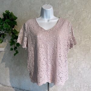 LIZ CLAIBORNE, LACE, LAVENDER PURPLE BLOUSE